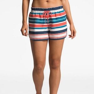 Pink and Blue North Face Shorts